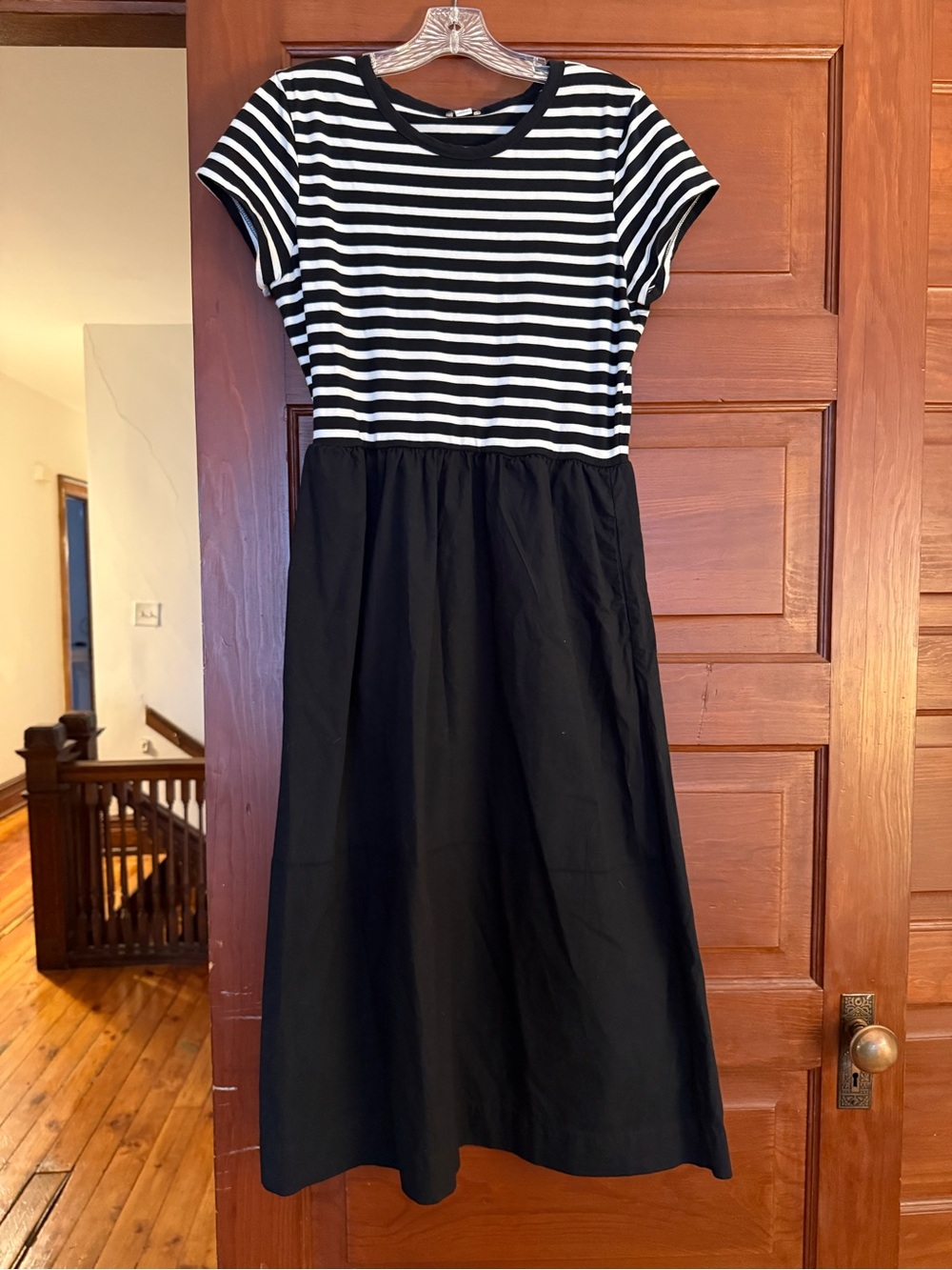 J. Crew mixed media midi dress